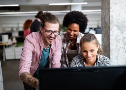Digital marketing strategies for Florida businesses displayed on a laptop with analytics dashboard.